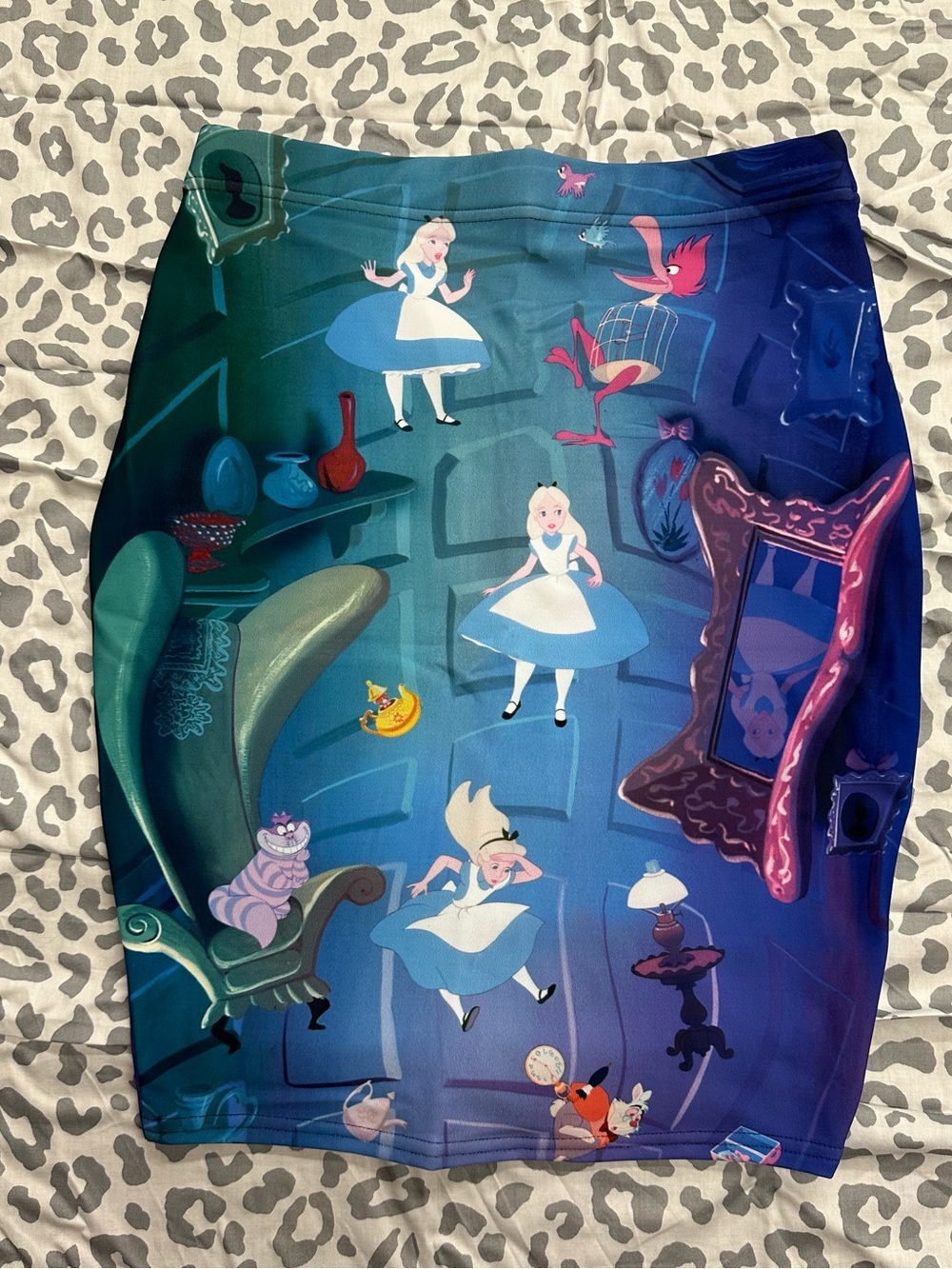 Blackmilk Alice in Wonderland Pencil Skirt Size Medium